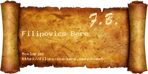 Filipovics Bere névjegykártya